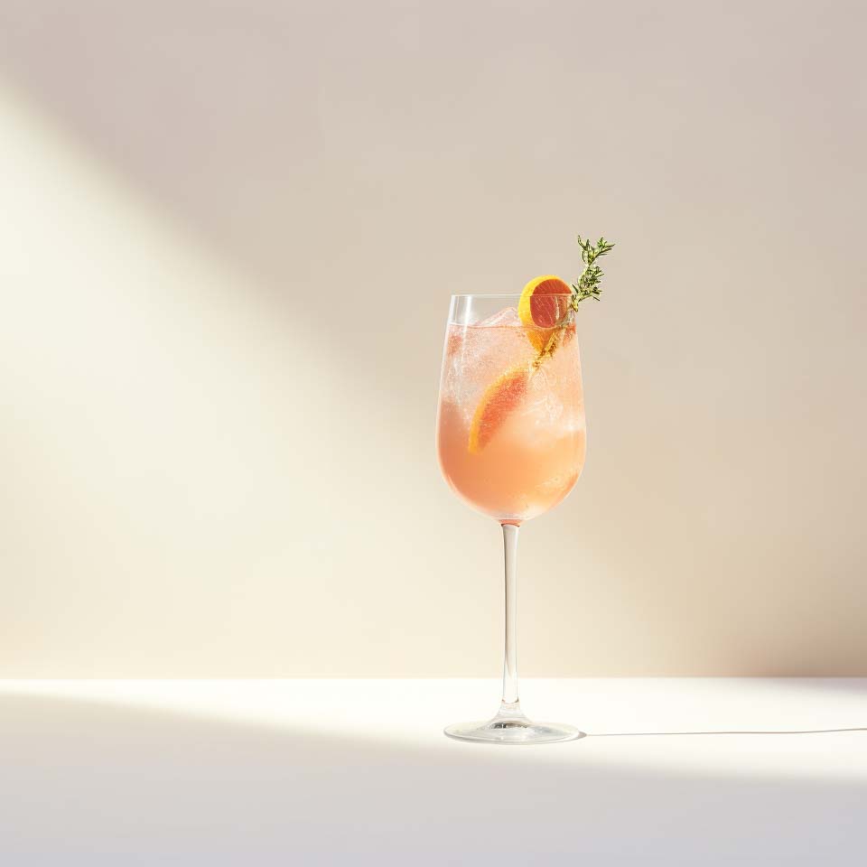 Ein Sarti Spritz mit Sarti Rosa, Prosecco und einem Spritzer Soda.