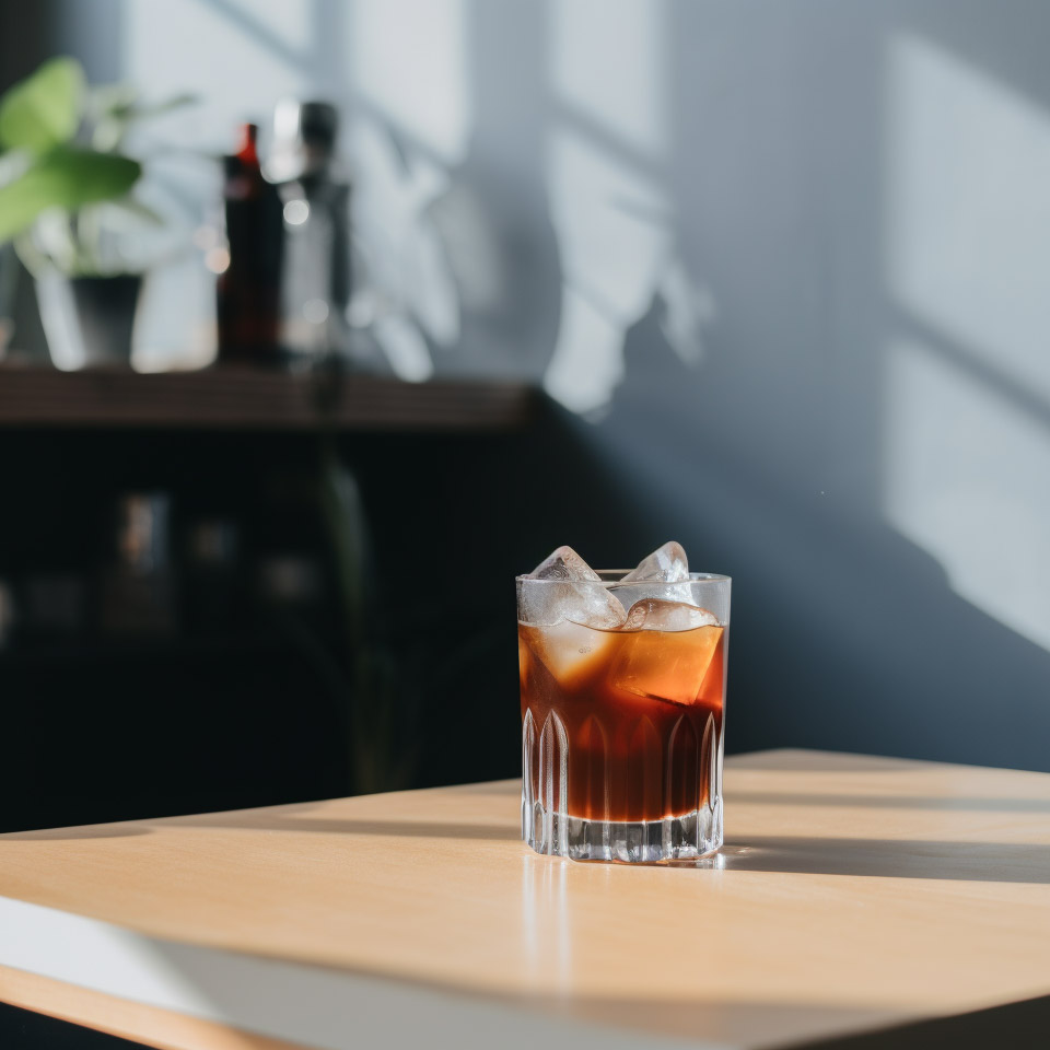 Ein Black Russian mit Kaffee-Likör und Wodka.