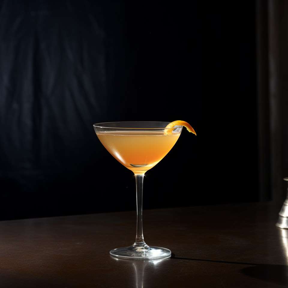 Ein Bronx-Cocktail mit Gin, Orangensaft, trockenem Wermut und süßem Wermut.